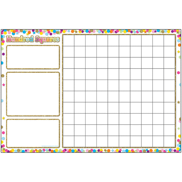 #51591 SMART CONFETTI HUNDRED SQUARES CHRT DRY-ERASE SURFACE