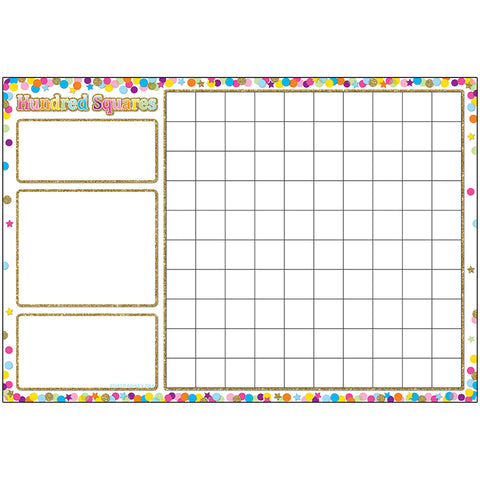 #51591 SMART CONFETTI HUNDRED SQUARES CHRT DRY-ERASE SURFACE