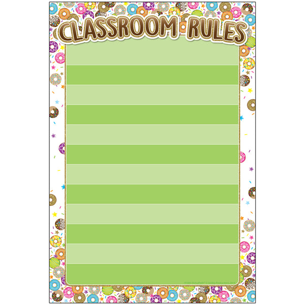 #51616 DONUTFETTI CLASSROOM RULES 13 X 19 SMART POLY