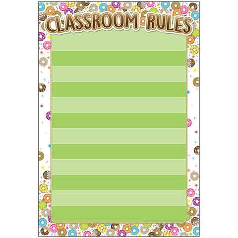 #51616 DONUTFETTI CLASSROOM RULES 13 X 19 SMART POLY