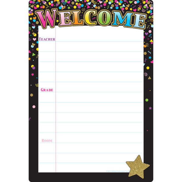 #51635 BLACK CONFETTI WELCOME 13 X 19 SMART POLY