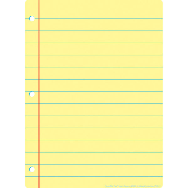 #51793 YELLOW NOTEBOOK PAPER POSTERMAT PALS SMART POLY SINGLE SIDED