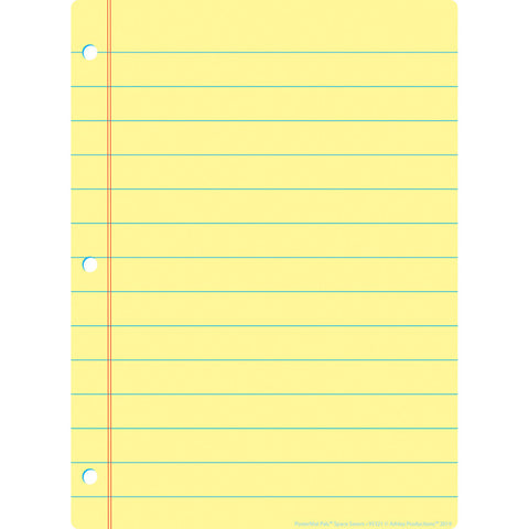 #51793 YELLOW NOTEBOOK PAPER POSTERMAT PALS SMART POLY SINGLE SIDED