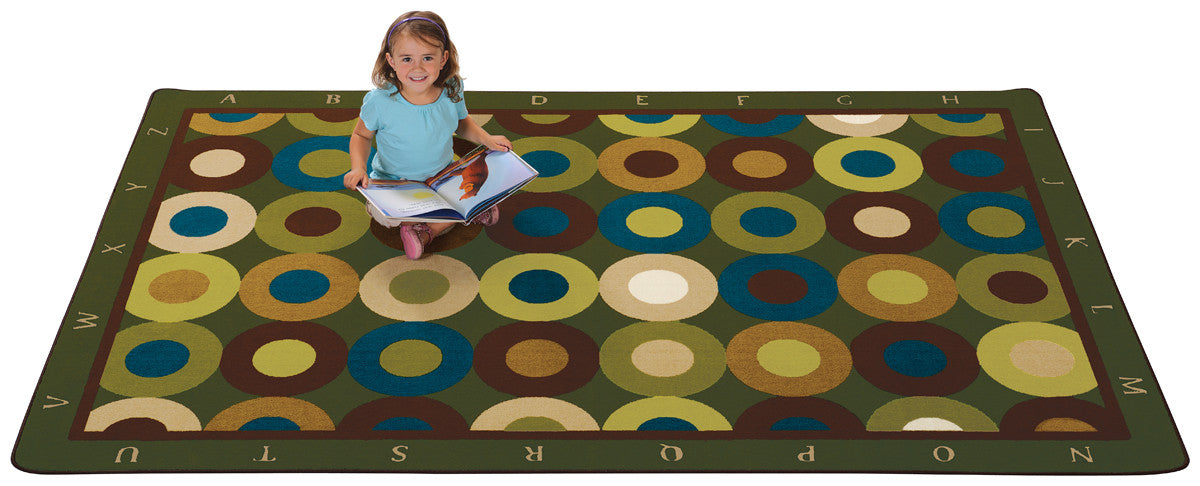 #11645 Calming Circles with Alphabet, 8' x 12' Rectangle Rug