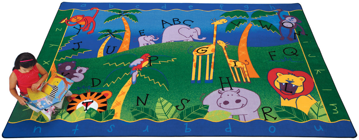 #12595 Alphabet Jungle Rug, 5'10" x 8'4" Rectangle