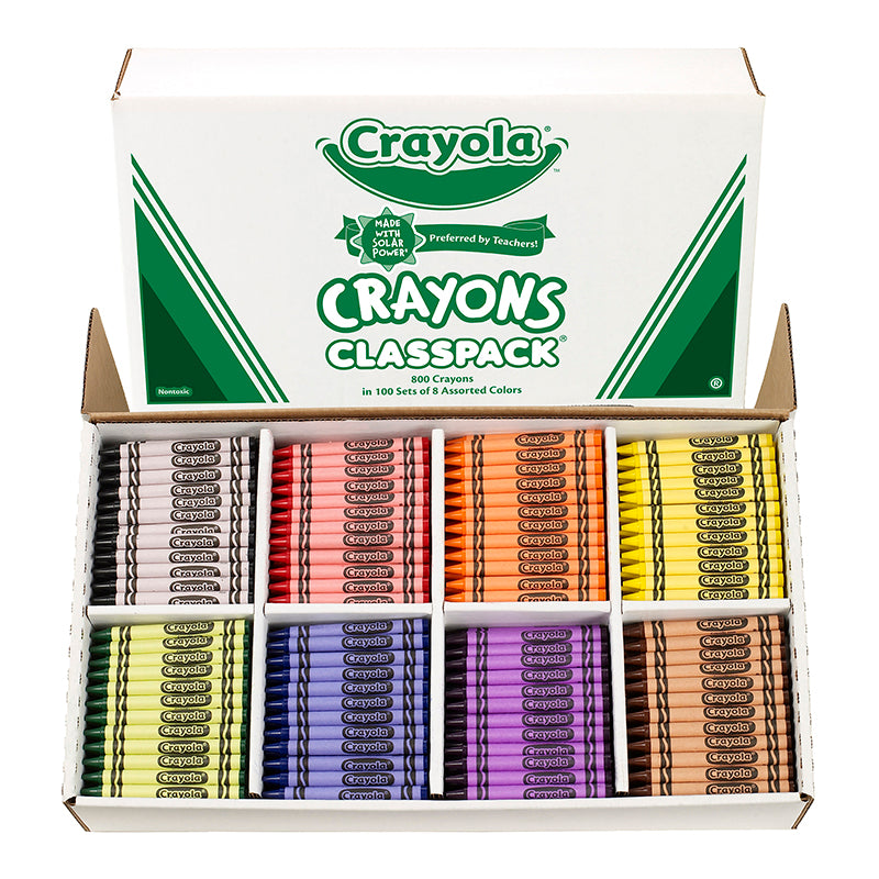 #4053 CRAYOLA CRAYONS CLASSPACKS 8 COLOR REG SIZE 800 COUNT