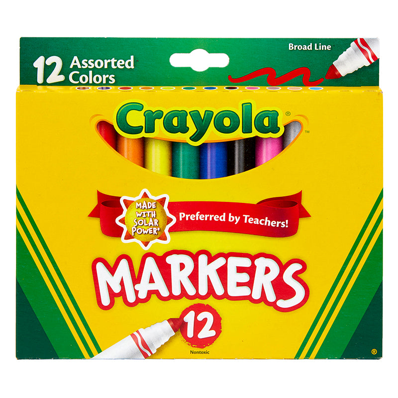 #4090 CRAYOLA MARKERS 12CT ASST COLORS CONICAL TIP
