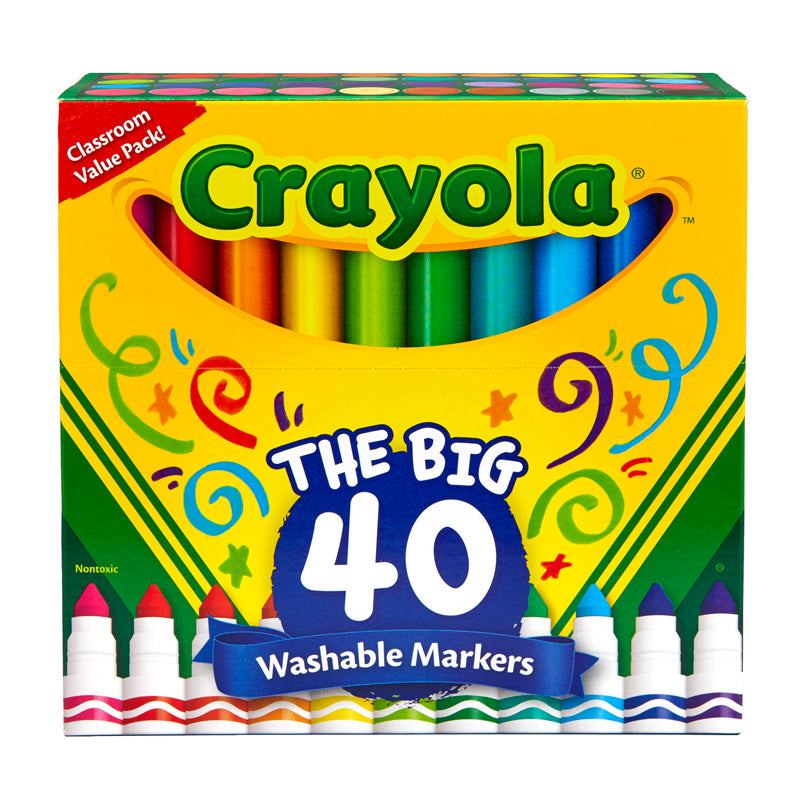 #4096 CRAYOLA WASH BROAD LINE MARKER 40PK