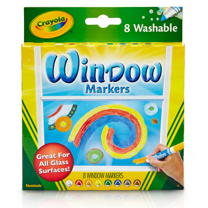 #4101 CRAYOLA 8CT WASHABLE WINDOW MARKERS