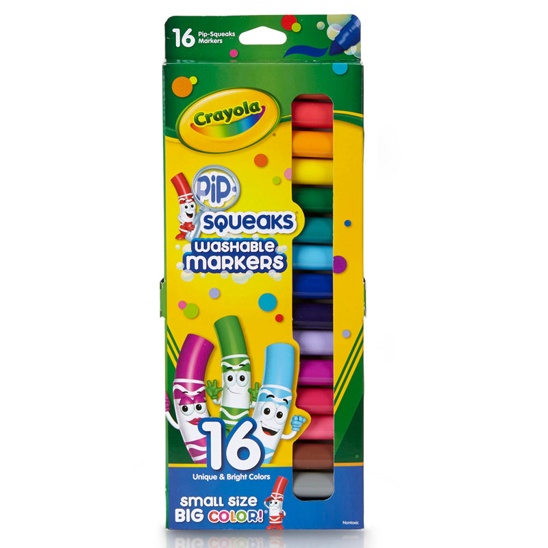 #4115 PIP SQUEAKS MARKERS 16 CT SHORT WASHABLE IN PEGGABLE POUCH