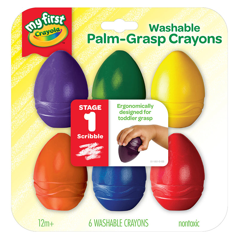 #52186 WASHABLE PALMGRASP CRAYONS 6 PK