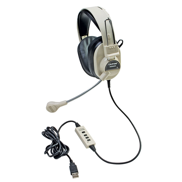 #5438 DELUXE MULTIMEDIA STEREO HEADSET W/ BOOM MICROPHONE W/ USB PLUG