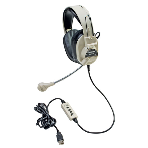 #5438 DELUXE MULTIMEDIA STEREO HEADSET W/ BOOM MICROPHONE W/ USB PLUG