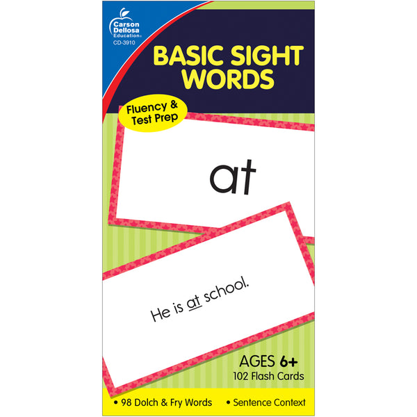 #7765 FLASH CARDS BASIC SIGHT WORDS 6 X 3