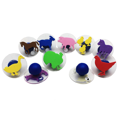 #8417 READY2LEARN GIANT 10PK FARM ANIMALS STAMPS