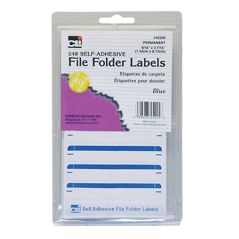 #10998 FILE FOLDER LABELS BLUE 248/PK