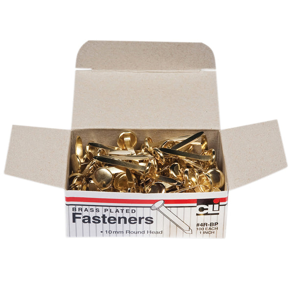 #11028 BRASS PAPER FASTENERS 1IN 100/BOX