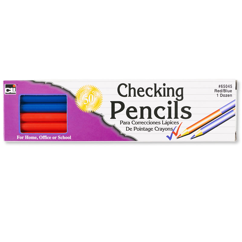 #11057 CHECKING PENCILS 12/PK RED & BLUE