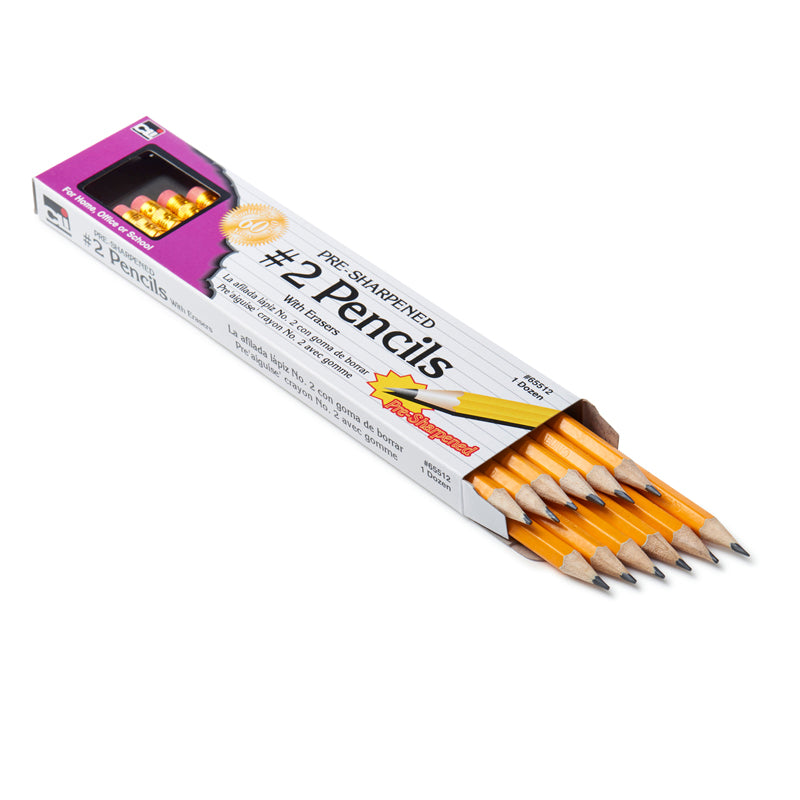 #11064 PENCIL #2 LEAD PRE-SHARPENED W/ ERA YELLOW 12/BOX