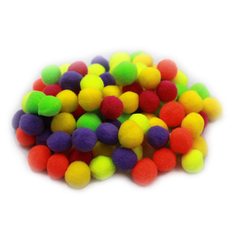 #11074 POM POMS .5IN HOT COLORS 100CT