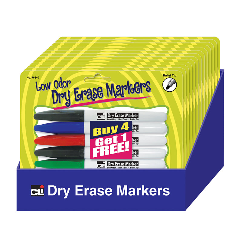 #11137 12 PKS OF 5 POCKET DRY ERASE MARKER LOW ODOR