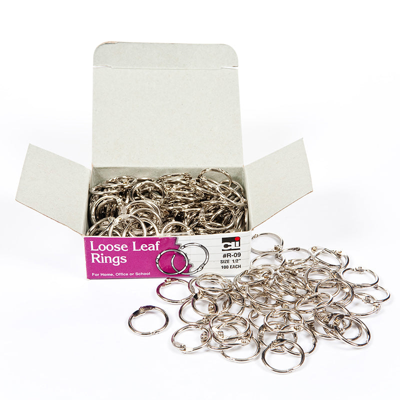 #11251 LOOSE LEAF RINGS 1/2IN 100/BX
