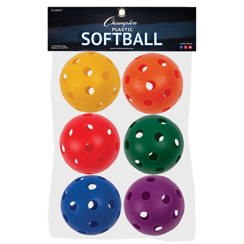 #11418 PLASTIC BALLS SOFTBALL SIZE 6 SET