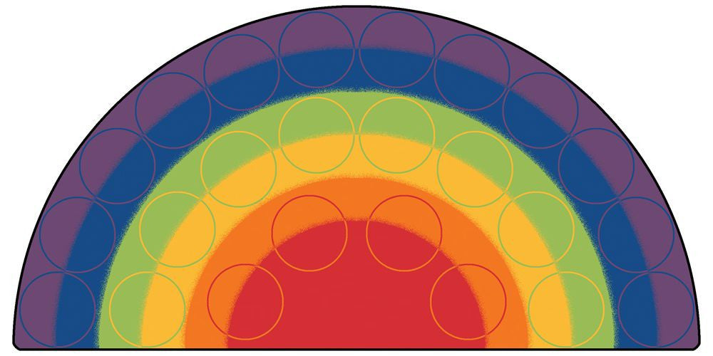 #11586 Rainbow Rows Rug, 6' x 12' Semi-Circle