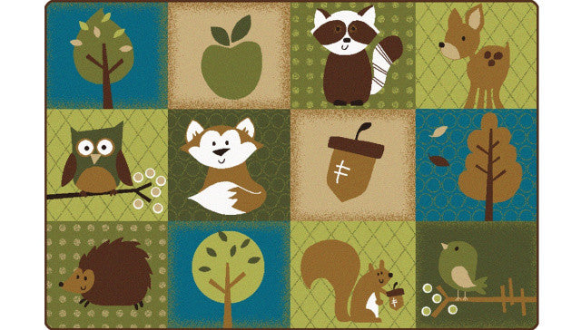 #11723 KIDSoft Nature's Friends Toddler Rug, 4' x 6' Rectangle