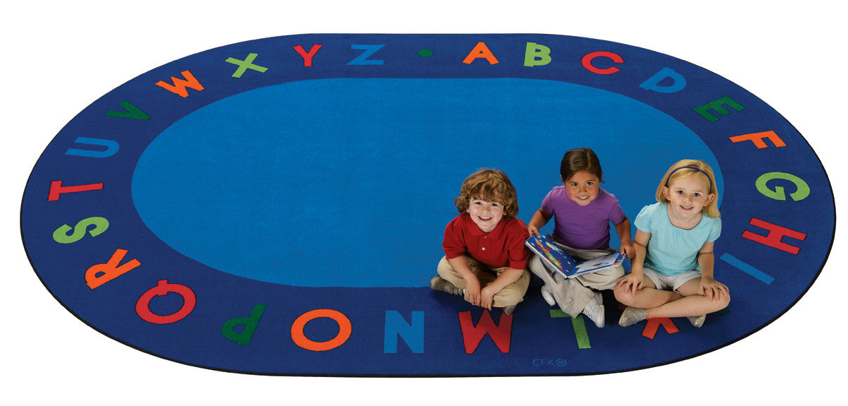 #11741 Alphabet Circletime - Primary, 6' x 9' Oval Rug