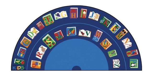#11753 Reading by the Book Seating Rug, 6'8'' x 13'4'' Semi-Circle