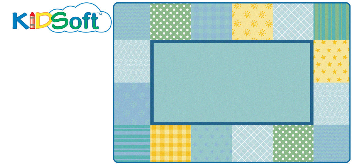 #11766 KIDSoft Pattern Blocks - Soft, 6' X 9' Rectangle Rug