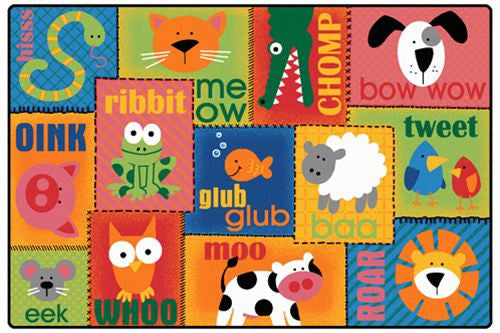 #11780 KIDSoft Animal Sounds Toddler Rug, 6' x 9' Rectangle