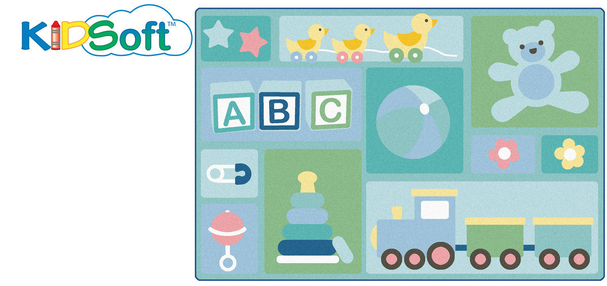 #11841 KIDSoft Baby's Basics Toddler Rug, 6' X 9' Rectangle