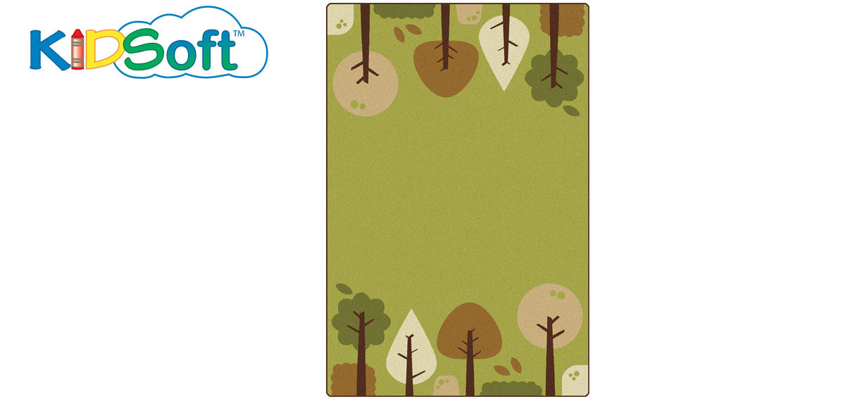 #11845 KIDSoft Tranquil Trees - Green Rug, 4' x 6' Rectangle
