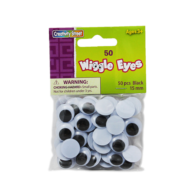 #53045 WIGGLE EYES 15MM BLACK 50/PK