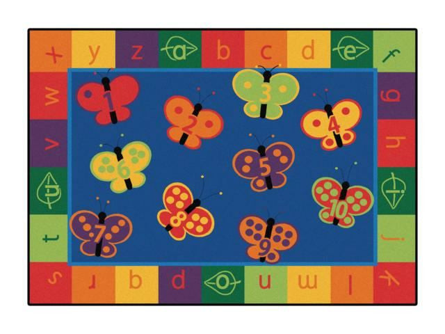 #11882 KIDSoft 123 ABC Butterfly Fun Rug, 6' X 9' Rectangle