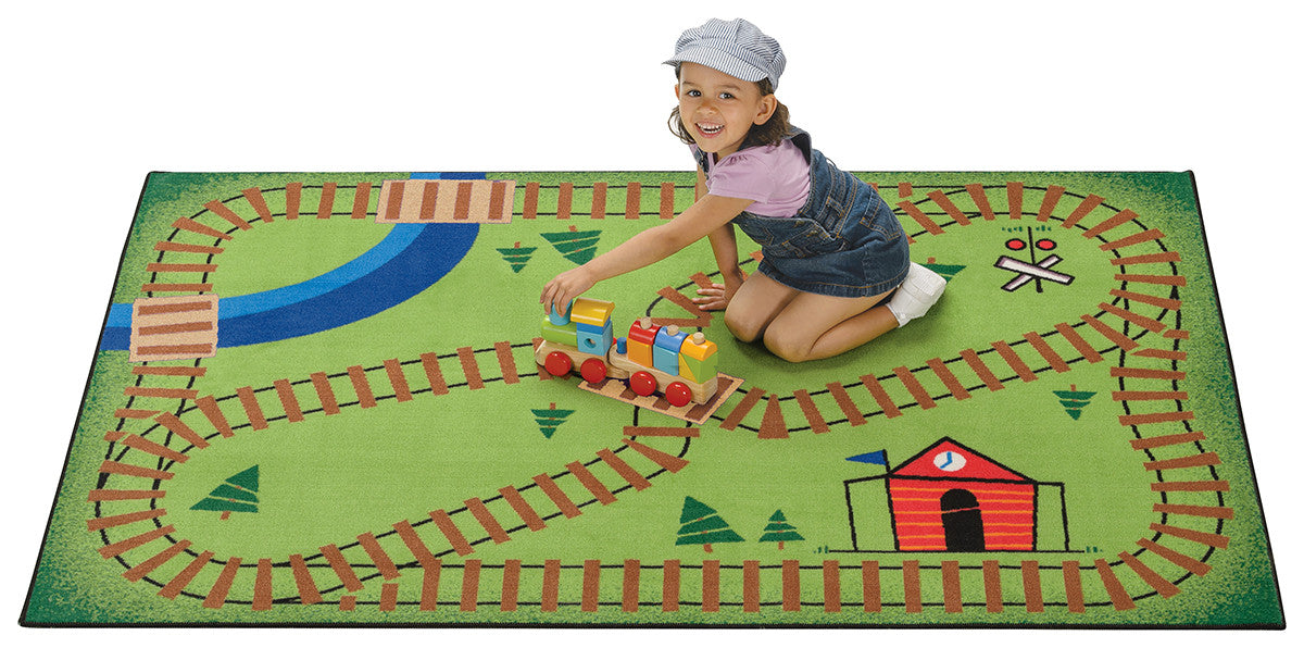 #11907 Railroad Playtime Rug, 3' x 4'6" Rectangle