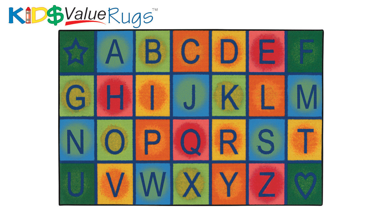 #11908 Simple Alphabet Blocks Rug, 3' x 4'6" Rectangle