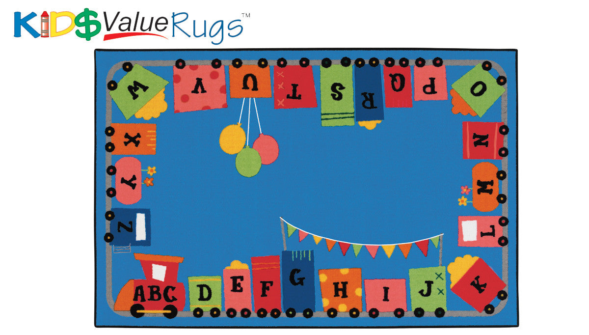 #11916 Alphabet Fun Train Rug, 3' x 4'6" Rectangle