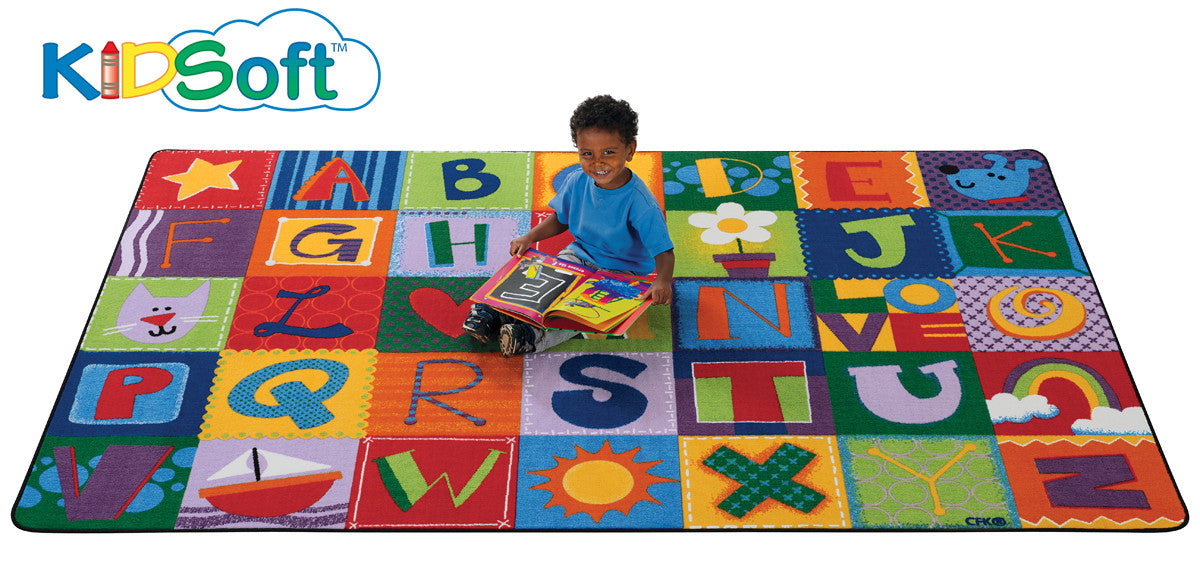 #11966 KIDSoft Toddler Alphabet Blocks - Primary, 8' x 12' Rectangle Rug