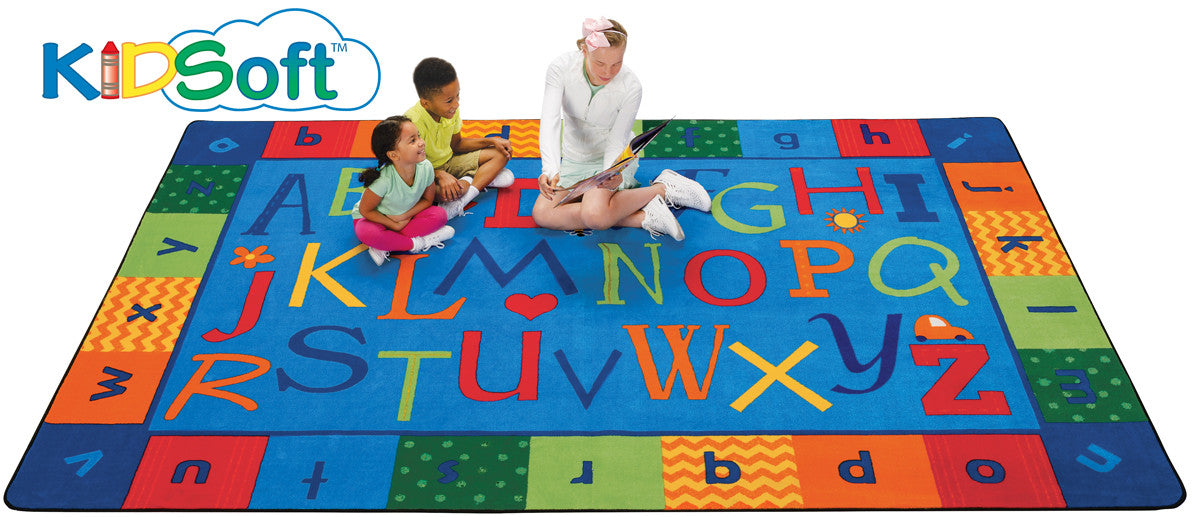 #12092 KIDSoft Alphabet Around Literacy Rug , 8' x 12' Rectangle