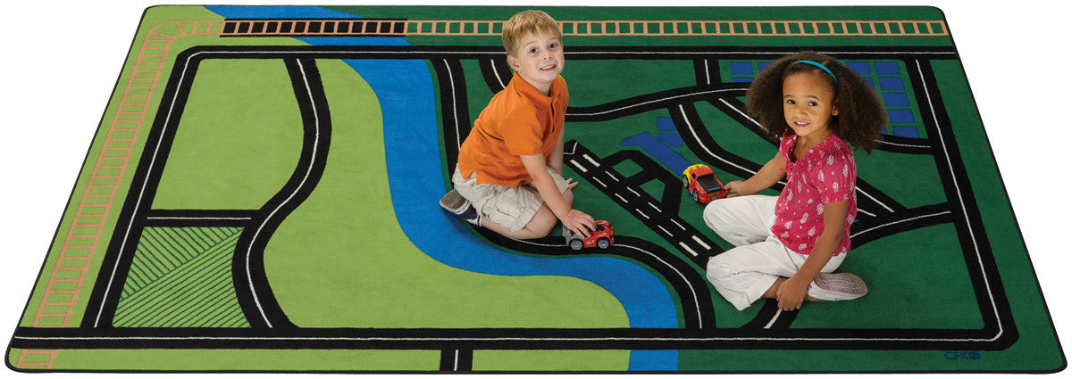 #12376 Transportation Fun Rug , 6' X 9' Rectangle