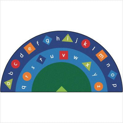 #12577 Alpha Shapes Seating Rug, 6'8'' x 13'4'' Semi-Circle