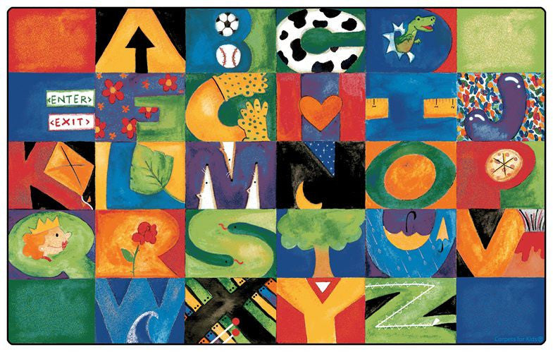 #12659 Hide n' Seek ABC Rug, 8'4" x 13'4" Rectangle