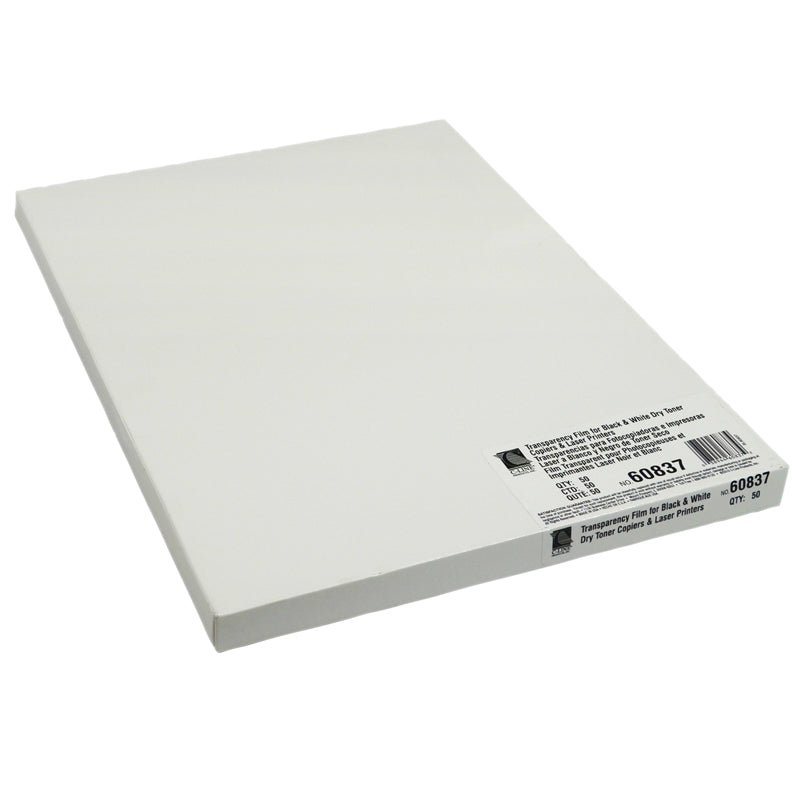 #12770 TRANSPARENCY FILM FOR COPIERS AND BLACK/WHITE LASER PRINTERS 50CT
