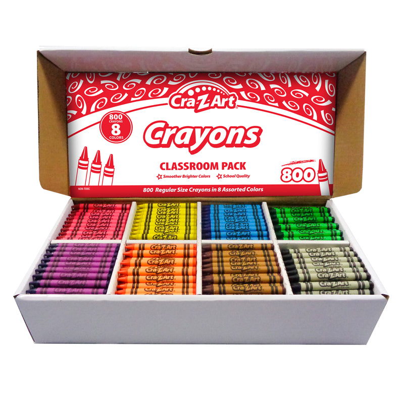 #53937 CRAYON CLASSROOM PACK 8 COLOR 800 COUNT BOX<br /><font color="Red">(New item with future availability date)</font>