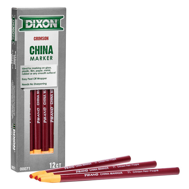 #53999 CHINA MARKERS CRIMSON RED 12PK