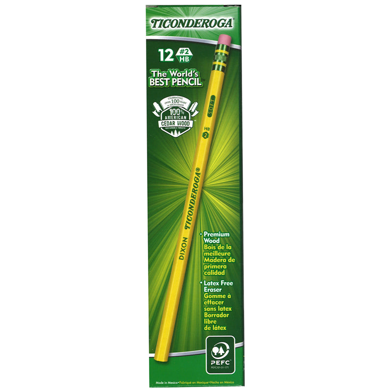 #14880 TICONDEROGA PENCIL NO 2 SOFT 1DZ