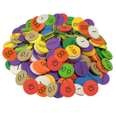 #15915 10-VALUE DECIMALS TO WHOLE NUMBERS PLACE VALUE DISCS SET